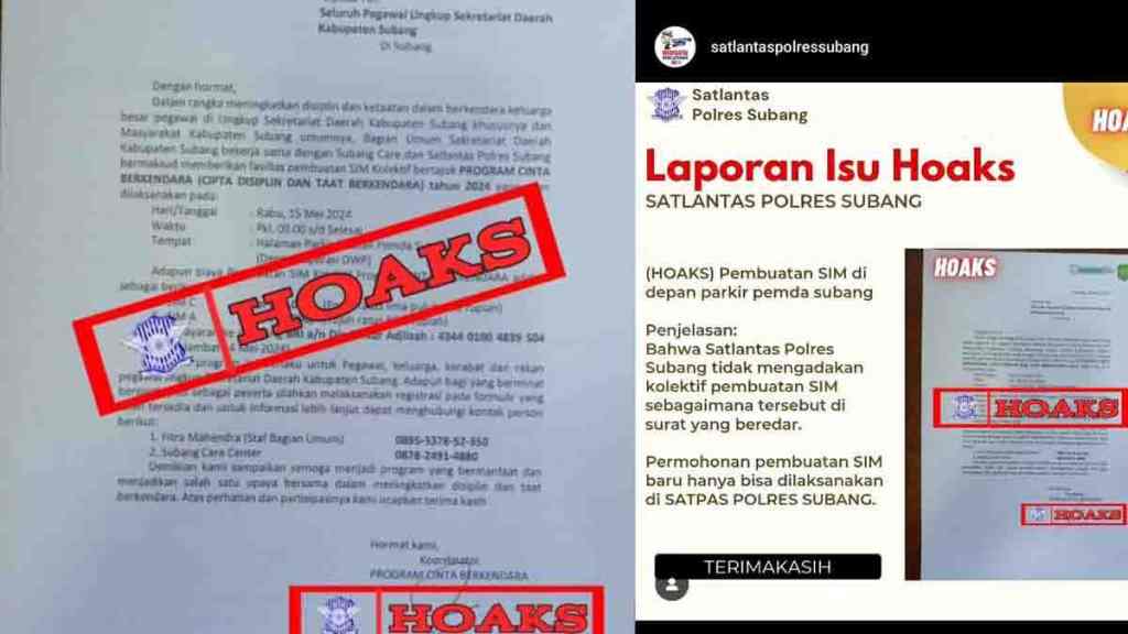 Surat Pembuatan SIM Kolektif untuk Pegawai Pemda Subang Hoaks, Begini&nbsp;Faktanya!