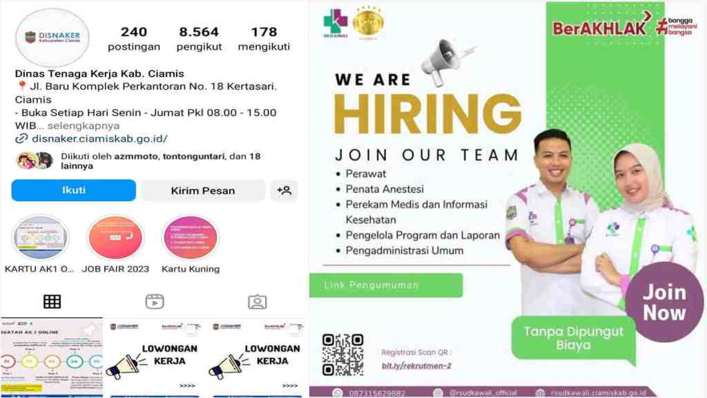 Disnaker Ciamis Informasikan Lowongan Kerja Terupdate di&nbsp;Medsos