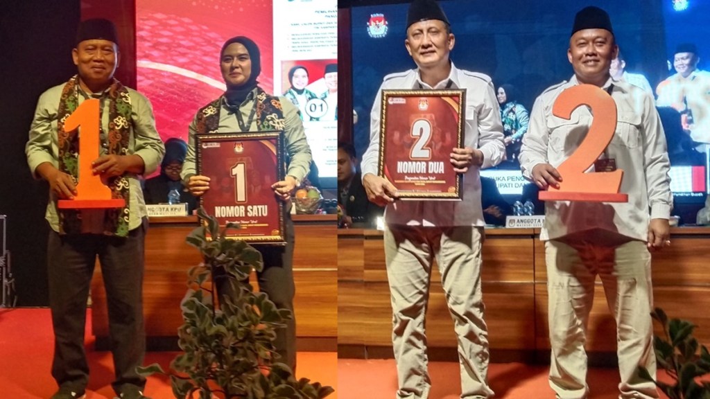 Nomor Urut Paslon Pilkada Pangandaran: Citra-Ino 1, Ujang Endin-Dadang Solihat&nbsp;2